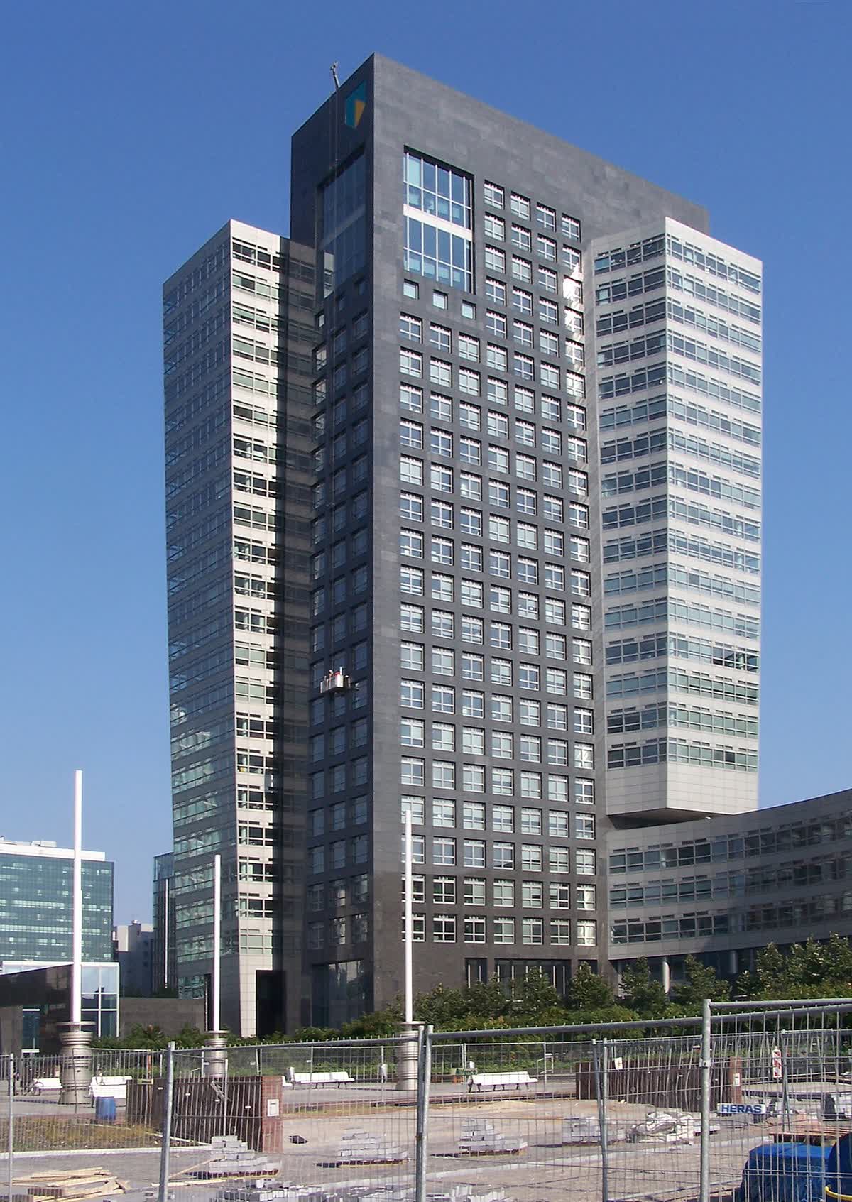 ABN AMRO headquarters building in Amsterdam Zuidas financial district